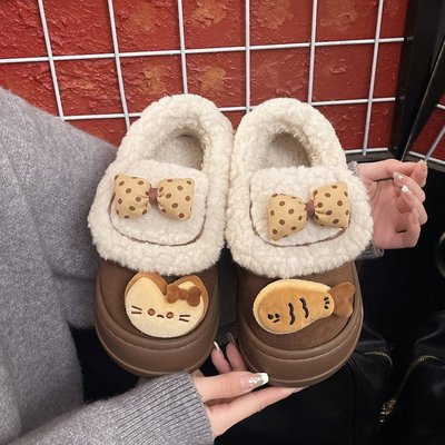 复古甜美蝴蝶结羊羔毛保暖