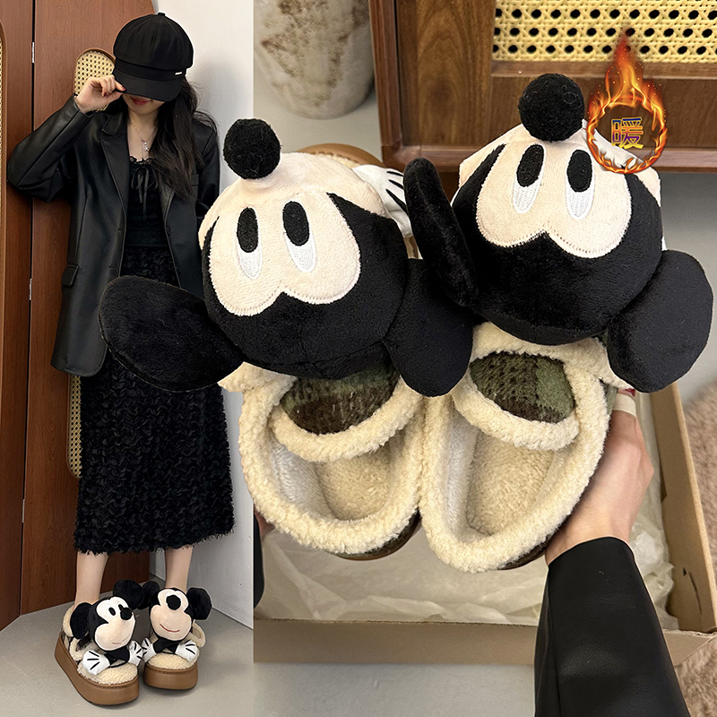 圆头卡通可爱棉鞋女款