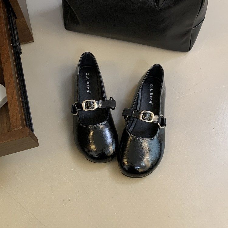 浅口玛丽珍女鞋2026年春季新款平底单鞋法式复古圆头软底小皮鞋子,女鞋,深口单鞋,淘宝优惠券,粉丝福利购,淘宝优惠卷