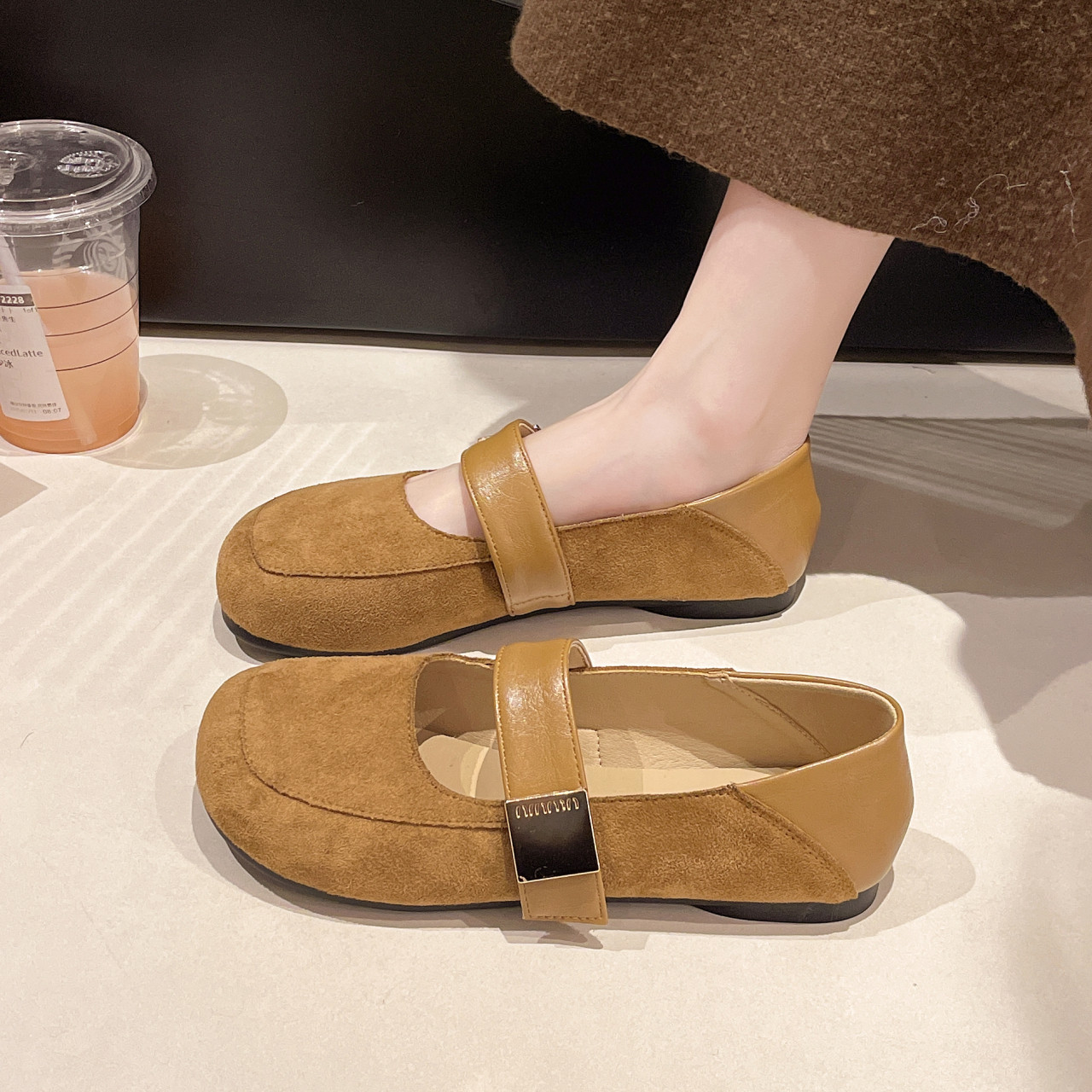 复古风圆头玛丽珍勃肯鞋女2026新款春季晚晚鞋休闲百搭配裙子单鞋,女鞋,浅口单鞋,淘宝优惠券,粉丝福利购,淘宝优惠卷