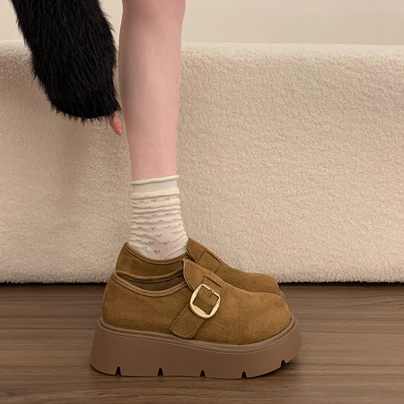 复古厚底全包勃肯鞋女2026春季新款百搭一脚蹬小个子增高乐福单鞋,女鞋,勃肯鞋/软木鞋,淘宝优惠券,粉丝福利购,淘宝优惠卷