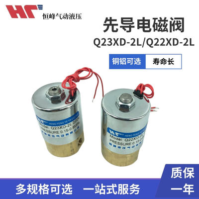 二位二通先导头电磁阀气阀Q23XD-2L/Q22XD-2L铜体铝体220V24V线圈