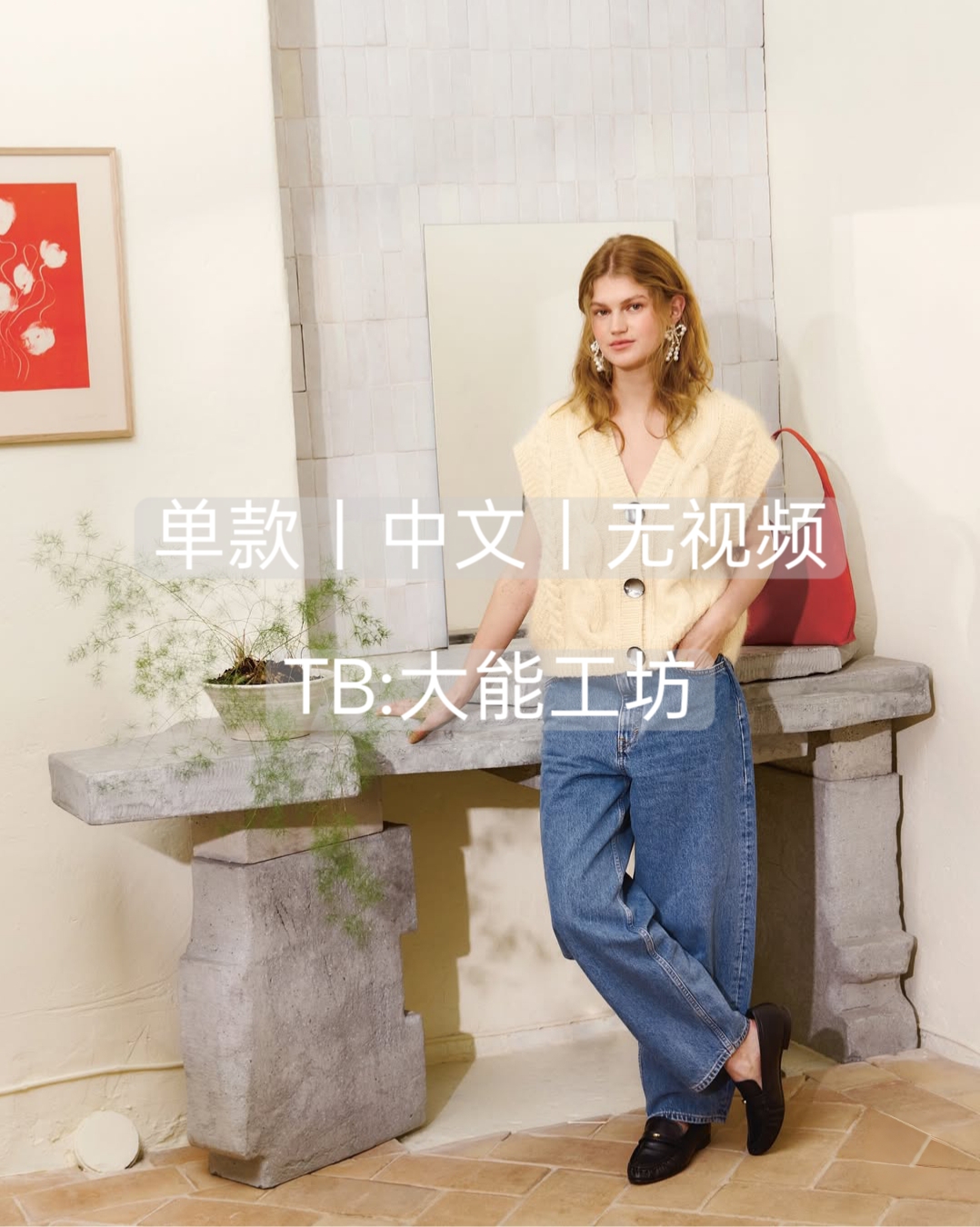 【单款中文】哈珀背心 女士大麻花背心棒针编织中文文字说明 420