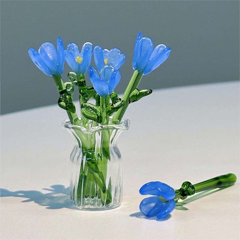淄博琉璃小花手工郁金香桌面摆件