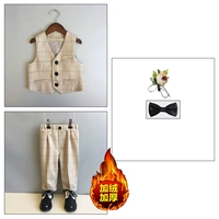 Флисовый комплект, жилет, штаны, галстук-бабочка на лацкан