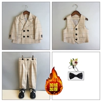 Флисовый комплект, костюм, жилет, штаны, галстук-бабочка на лацкан, 3 предмета