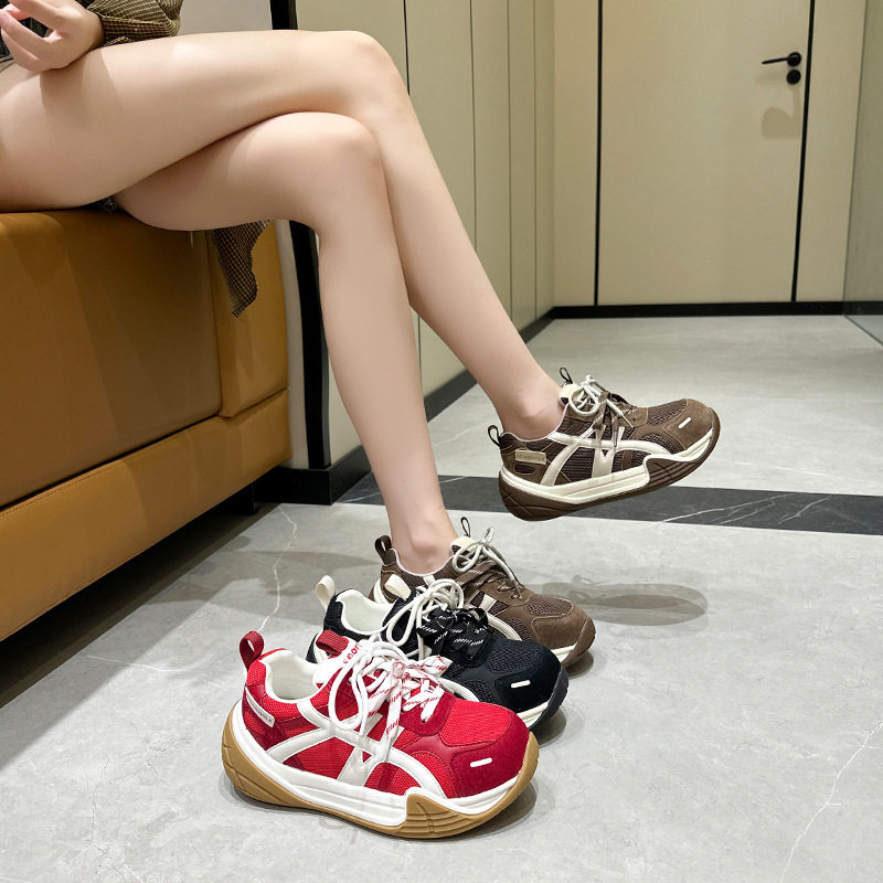 爱秀美真皮德训鞋女2026春季新款平底鞋复古跑步鞋休闲运动阿甘鞋,运动鞋new,运动休闲鞋,淘宝优惠券,粉丝福利购,淘宝优惠卷