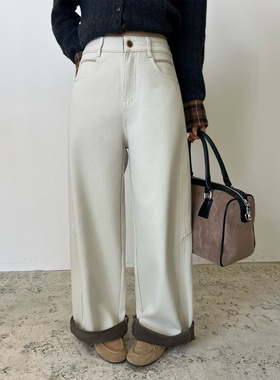 ［T台］T-PLATFORM冬季穿搭不显臃肿新款牛仔裤梨形显瘦裤子93310