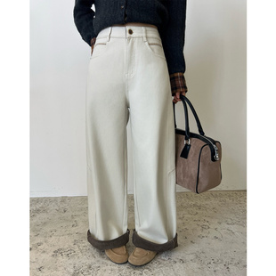 ［T台］T-PLATFORM冬季穿搭不显臃肿新款牛仔裤梨形显瘦裤子93310