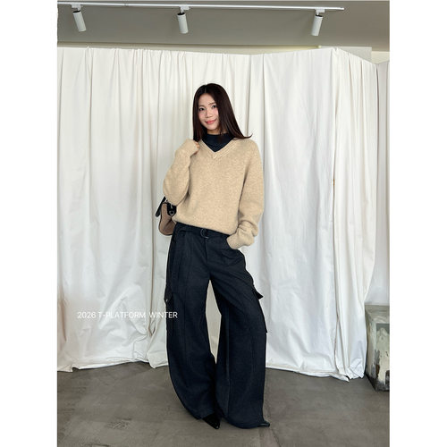 T-PLATFORM工装风休闲裤女