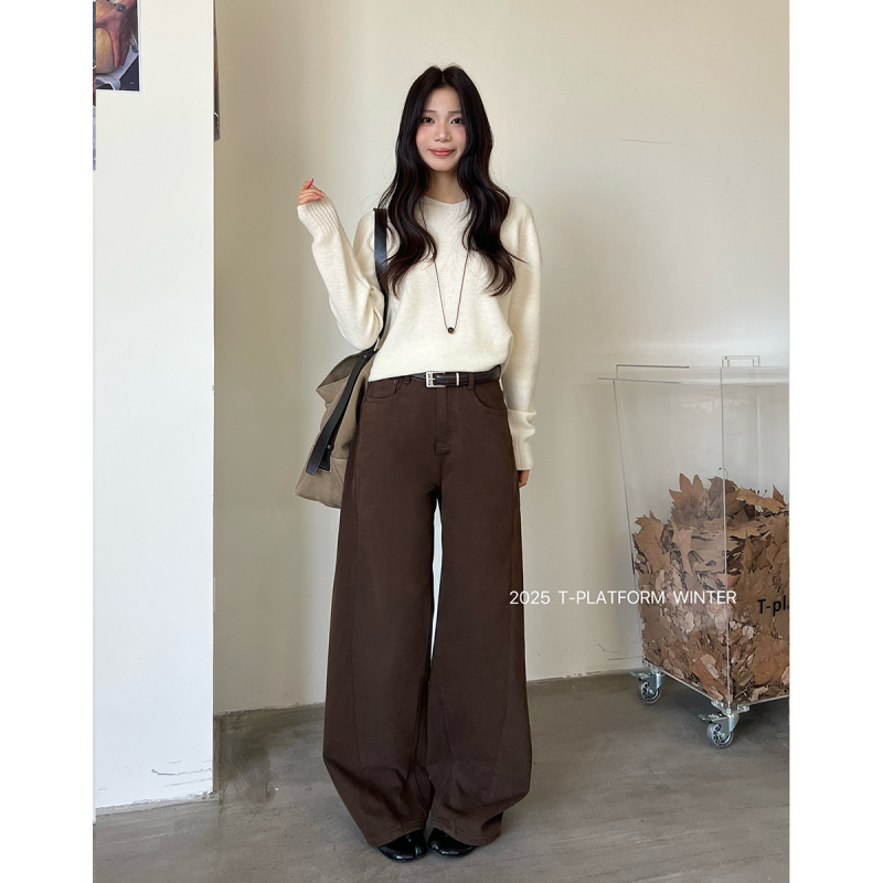 T台新款加绒阔腿裤212