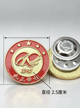 九三学社徽章logo组织会议正装胸牌定做金属标志纪念胸针