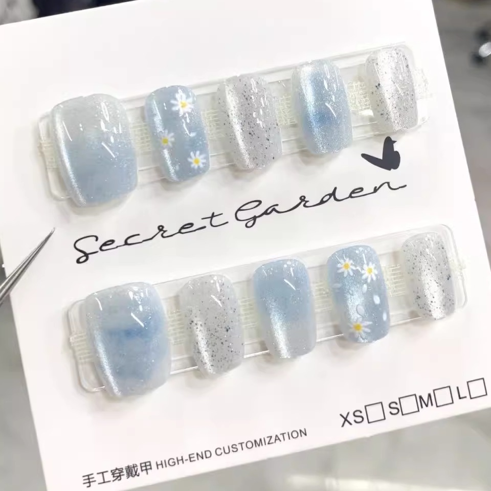 碎冰冰美甲甜品冰激凌猫眼穿戴甲