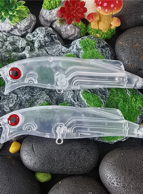 多渔趣新品9cm/10.6g重心转移波爬之字狗一体路亚饵无涂装饵胚