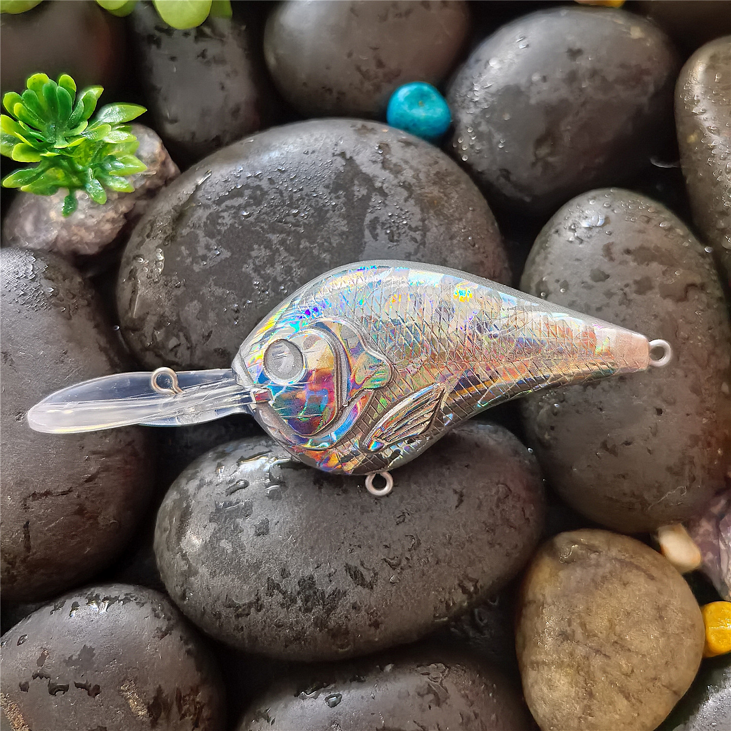 多渔趣9.5cm/10g长舌摇滚浮水路亚饵烫金DIY空白鱼体假饵