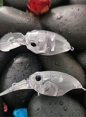 多渔趣5.5cm/5.2g长舌浮水摇滚路亚饵带噪音钢珠无涂装空白毛坯