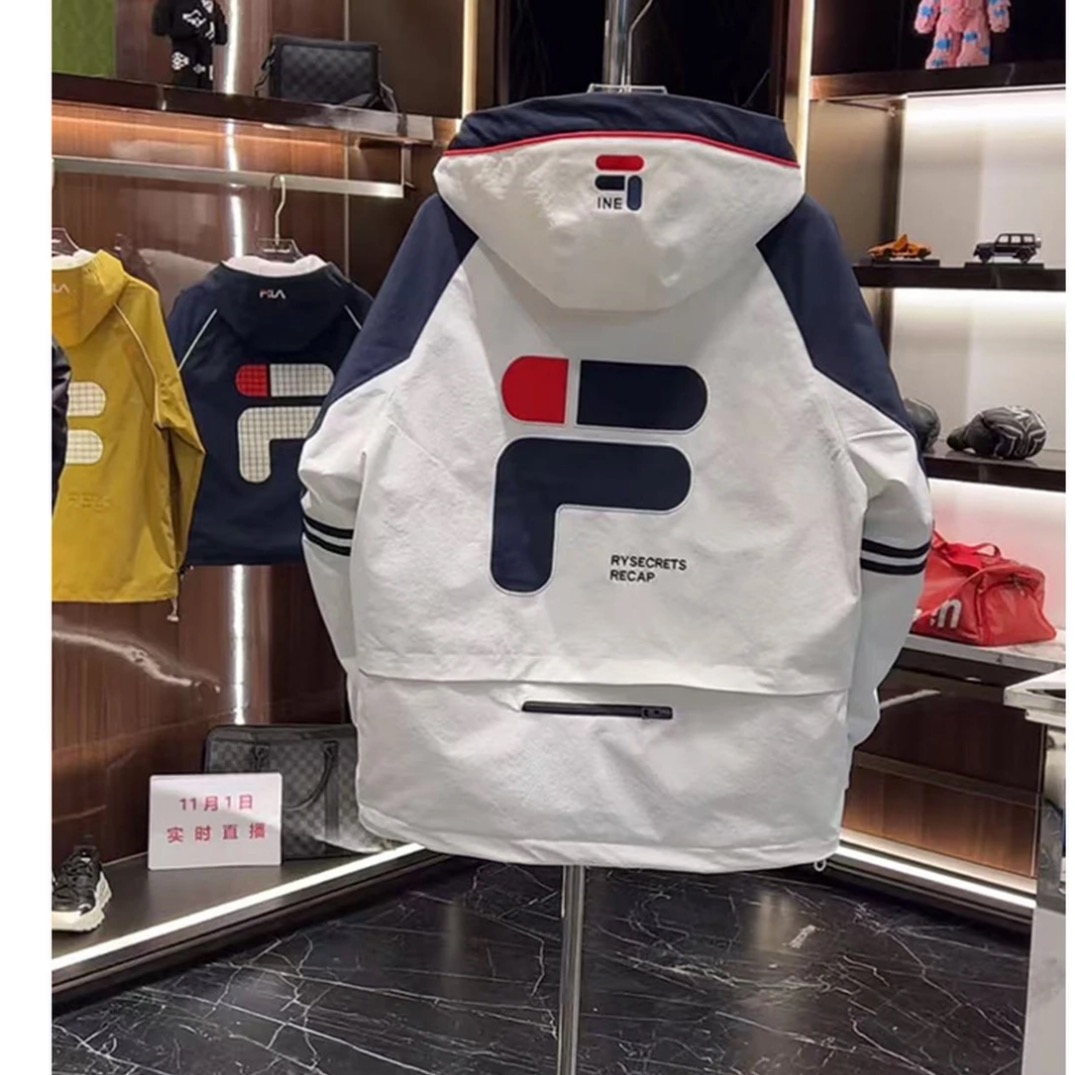 欧货顶奢2025秋冬新款字母刺绣宽松撞色连帽棉服男士时尚设计外套