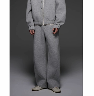 高级感潮流百搭简约时尚 纯色直筒休闲裤 有型帅气极简风 净版 男士