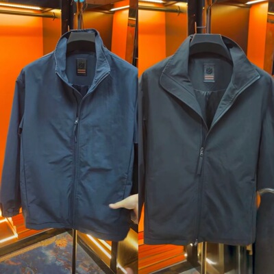 新款气质百搭潮流简约净版翻领夹克男士款轻奢小众风帅气高级感