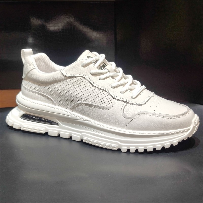 头层牛皮老爹鞋百搭运动小白鞋男