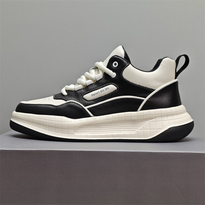 厚底增高真皮韩版休闲运动板鞋男