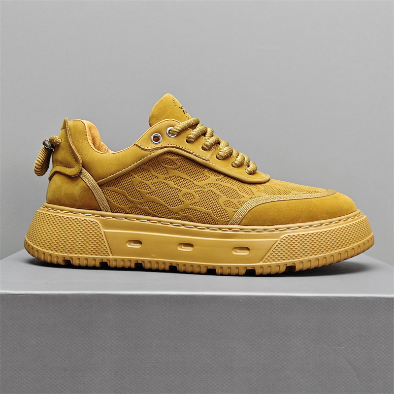 厚底轻便头层牛皮百搭休闲板鞋男