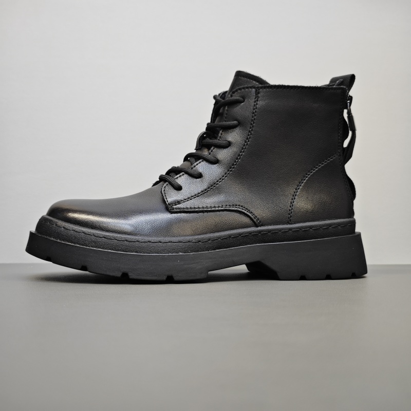 外贸出口尾货马丁靴男英伦风高帮男靴冬季加绒中帮皮鞋工装男士