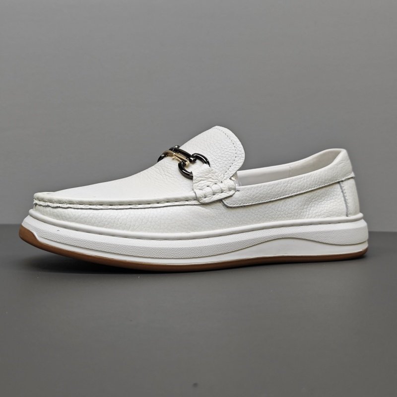 小白鞋男春季透气懒人鞋厚底简约一脚蹬乐福鞋潮流休闲鞋真皮板鞋,流行男鞋,乐福鞋（豆豆鞋）,淘宝优惠券,粉丝福利购,淘宝优惠卷