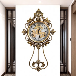 齿轮挂钟客厅2025新款 复古高级感大气中古风时钟表创意 挂墙壁美式