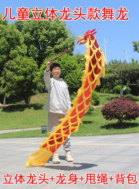 甩龙舞龙彩带健身广场耍龙带中老年舞龙初学儿童舞龙立体龙舞龙