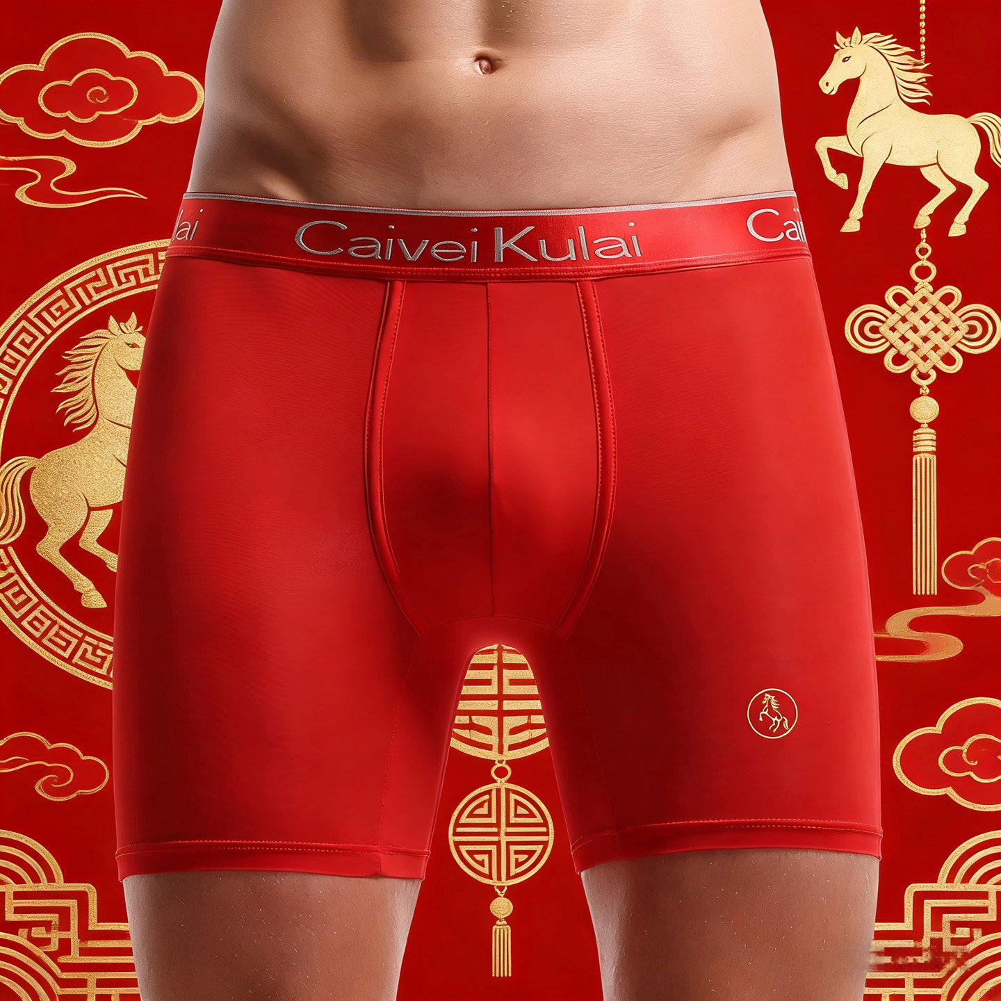 本命年红色男士内裤冰丝加长款防磨腿防磨裆透气平角四角裤属马年,女士内衣/男士内衣/家居服,男平角内裤,淘宝优惠券,粉丝福利购,淘宝优惠卷