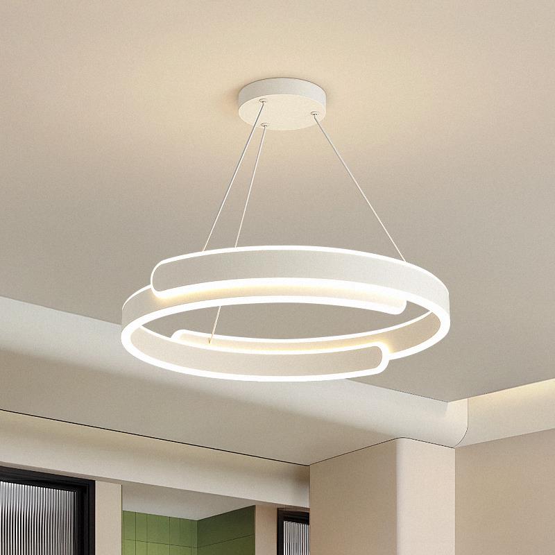 极简LED饭厅灯现代简约轻奢卧室主灯北欧大气创意个性圆形餐吊灯