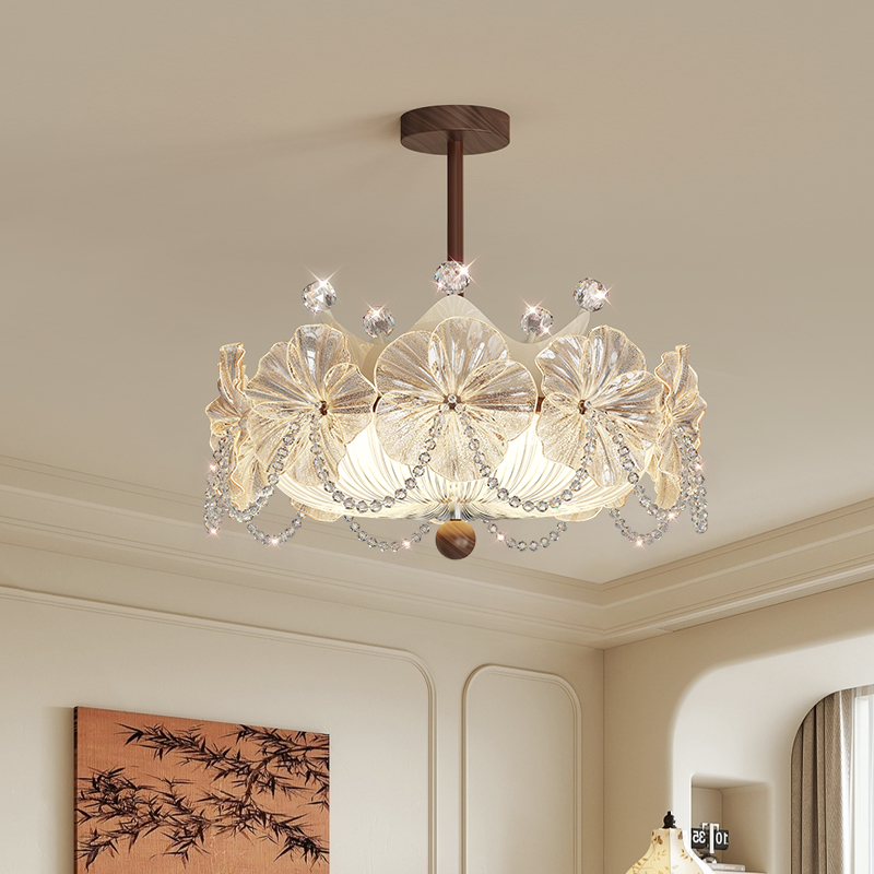 轻奢水晶玻璃吊灯简约现代大气