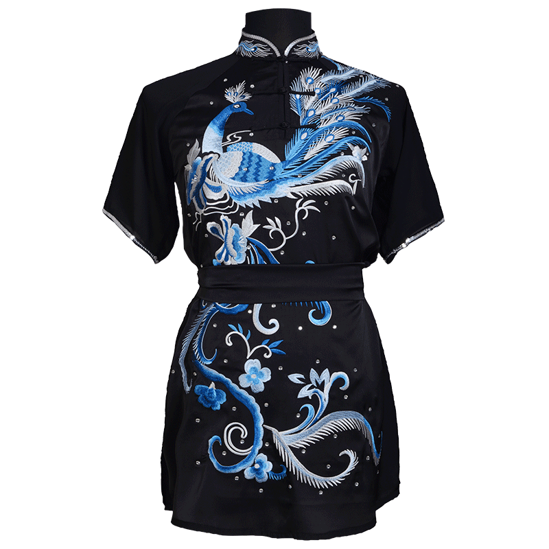 言一孔雀绣花武术彩服