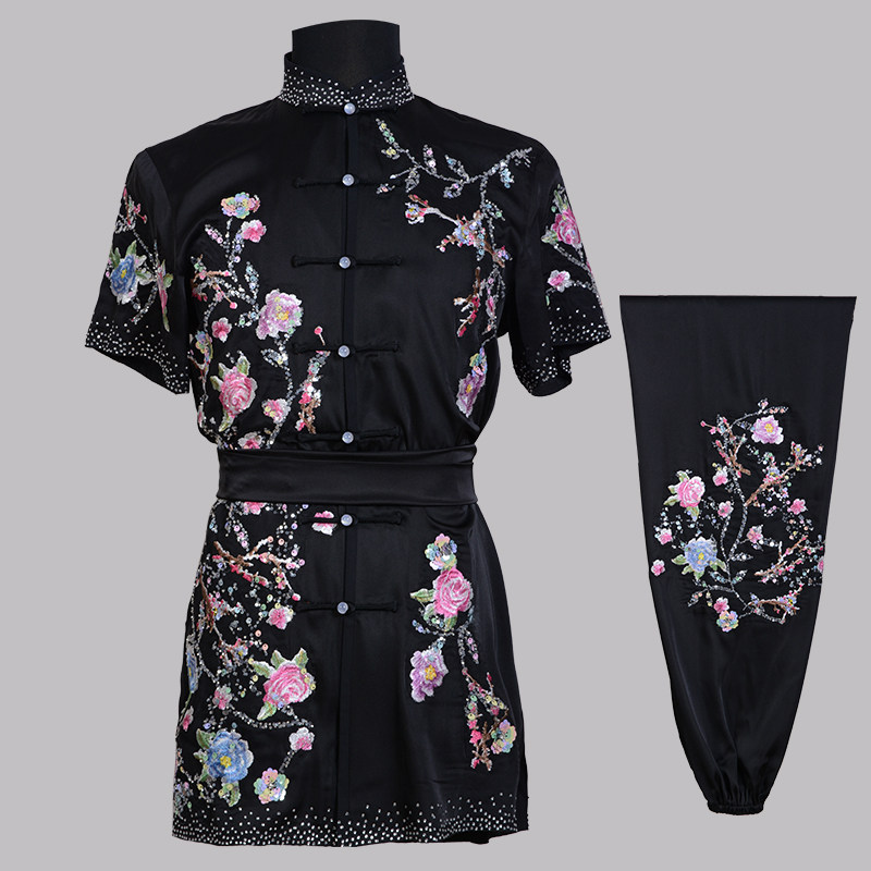 言一武术新款武术服长拳服彩服功夫竞技比赛服亮片绣