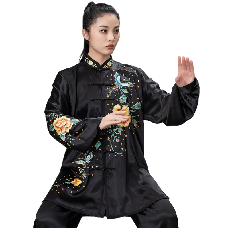 言一女新款真丝刺绣太极服
