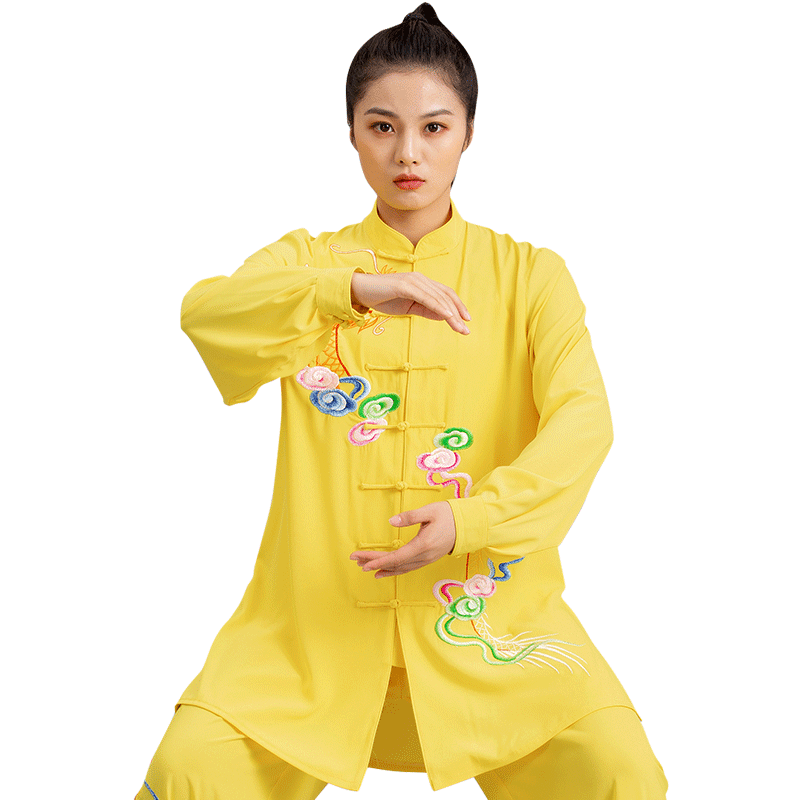 言一太极绣花太极服武术表演手工