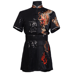 言一武术服新款成人男刺绣龙表演彩服比赛套装量身高端定制青少年