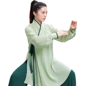 言一太极中国风汉服夏季太极服新款飘逸表演比赛练功服气功男女