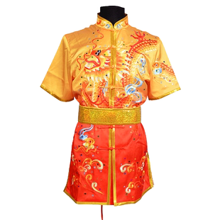 言一武术南拳服儿童比赛竞技表演渐变色体考彩服装男女刺绣龙定做