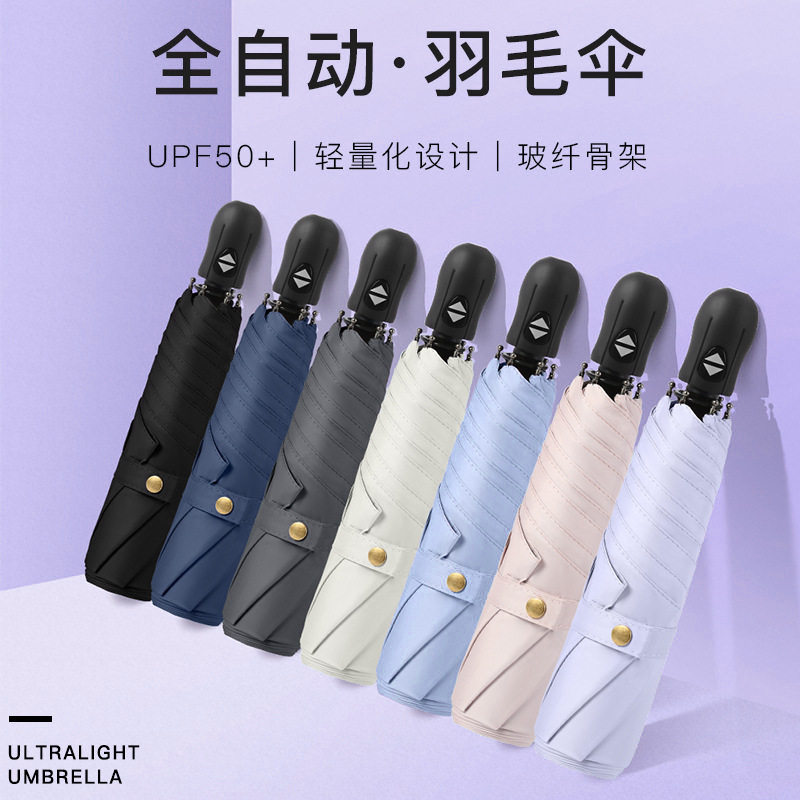 三折超轻自动黑胶遮阳伞防晒防紫外线太阳伞便携批发折叠晴雨广告