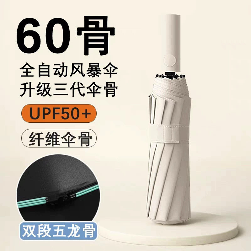 雨伞60骨自动伞大号双人防晒晴雨两用太阳伞批发遮阳抗风暴高级感