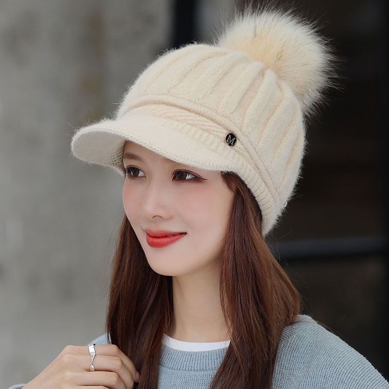 帽子女冬天保暖加绒针织套头帽骑车防寒护耳冬季骑车毛线帽鸭舌帽,服饰配件/皮带/帽子/围巾,帽子,淘宝优惠券,粉丝福利购,淘宝优惠卷