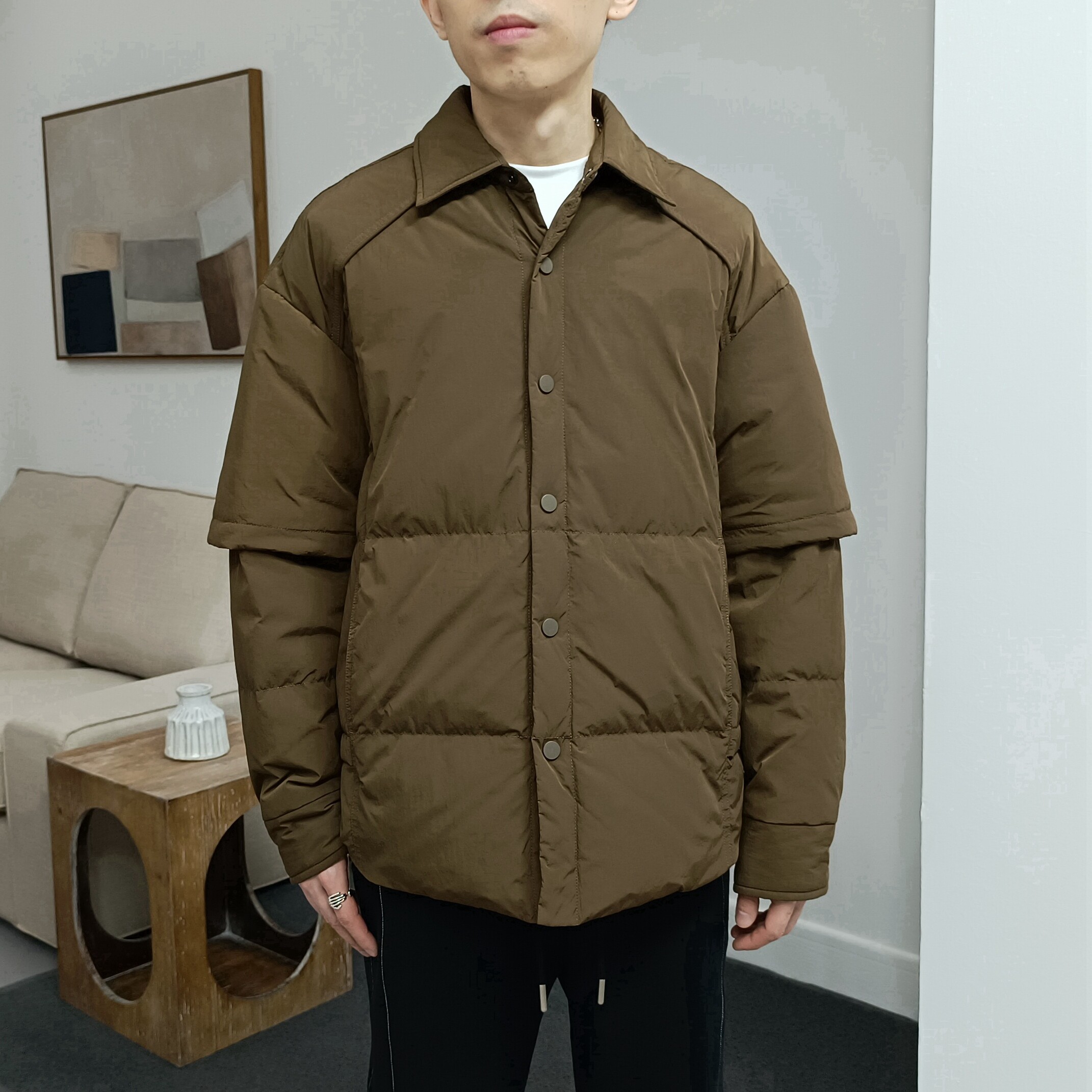 亏本清货冬男假两件潮流羽绒服