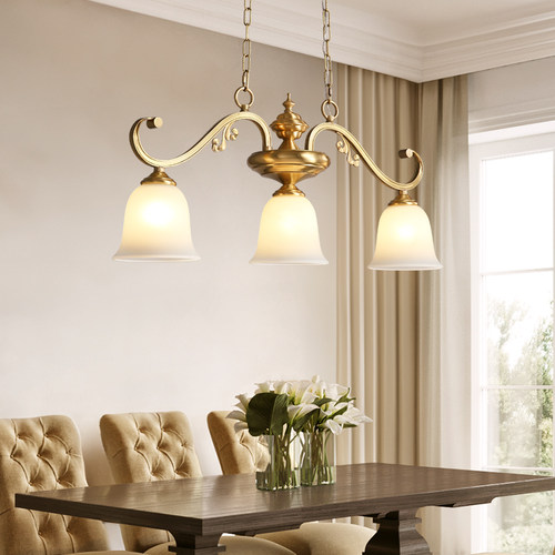 餐厅吊灯法式美式三头餐吊