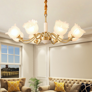 慕庭客厅卧室美式轻奢全铜吊灯