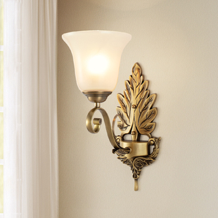 全铜卧室壁灯楼梯墙灯客厅法式复古轻奢创意艺术美式高级感床头灯