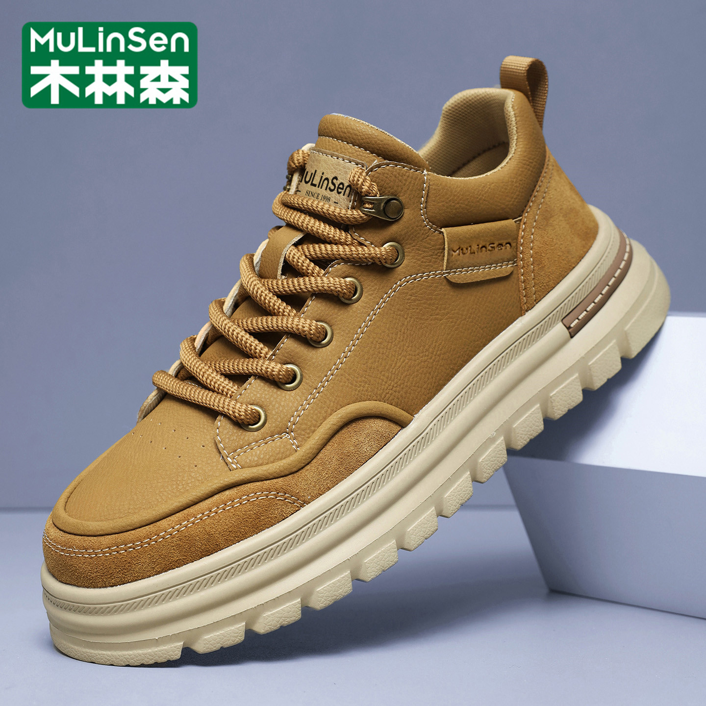 木林森马丁靴男冬季运动休闲英伦风复古板鞋工装户外登山皮鞋短靴,流行男鞋,马丁靴,淘宝优惠券,粉丝福利购,淘宝优惠卷