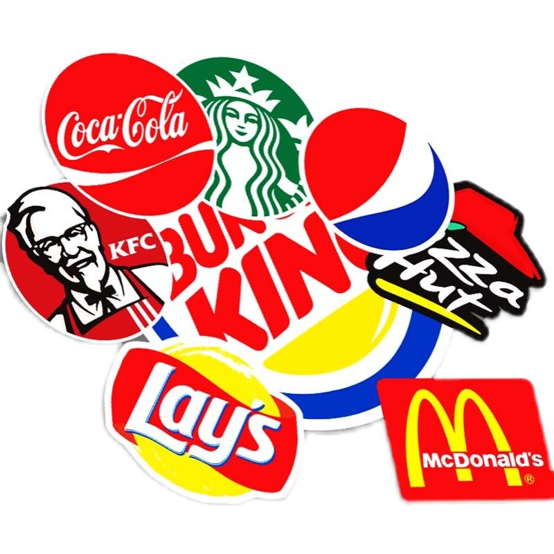 快餐饮料品牌贴纸麦当劳可乐赞助商贴纸百事雪碧红牛车身装饰贴