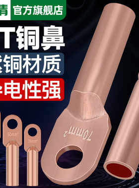 DT铜鼻子接线端子国标加厚紫铜线耳欧式接线导电性强紫铜材质电线